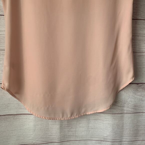 Pleione Light Pink Blouse Short Sleeve Hi Low Pocket Size Small - Picture 8 of 10